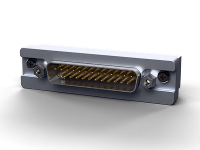 DB25 rear module: the male DB25 slot connector between its two hex jackposts