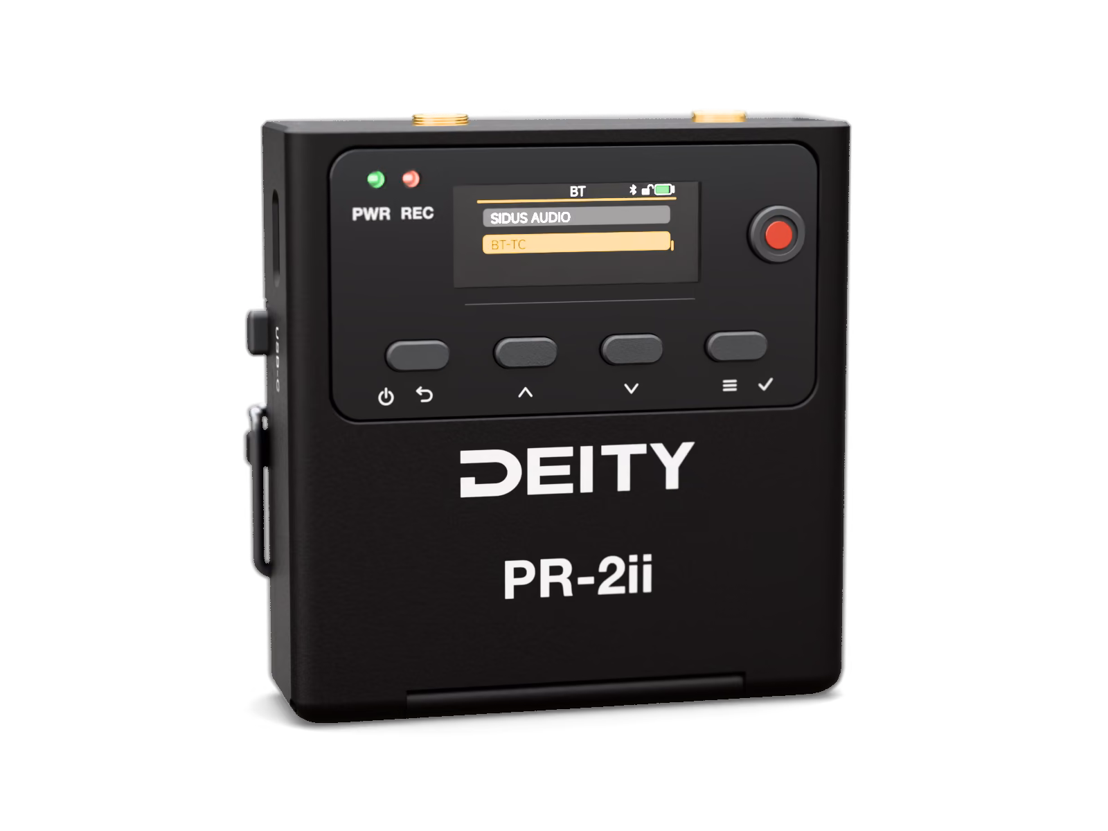 PR-2ii display showing the Bluetooth menu with Sidus Audio and BT-TC