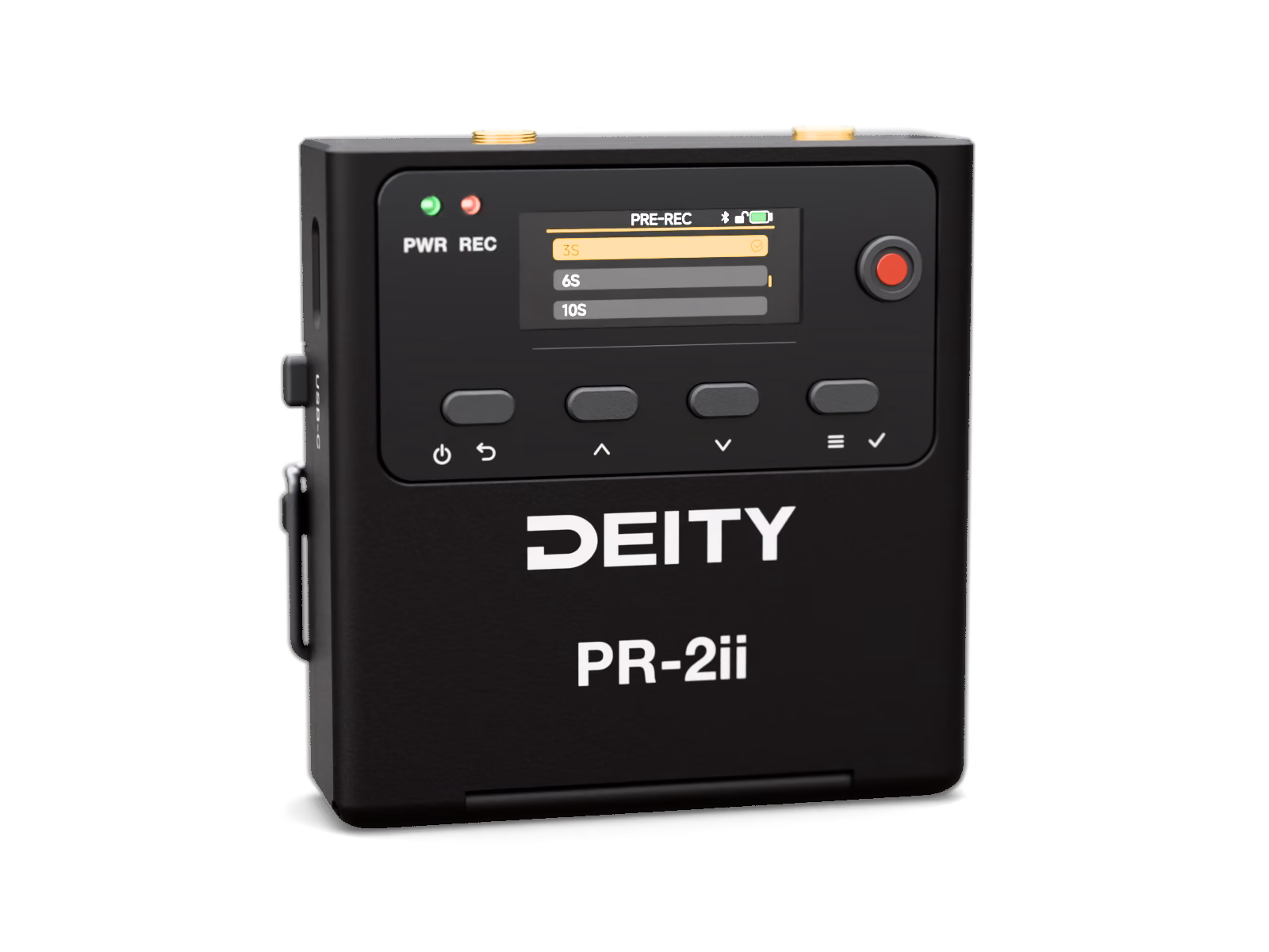 PR-2ii display showing pre-record options 3, 6 and 10 seconds