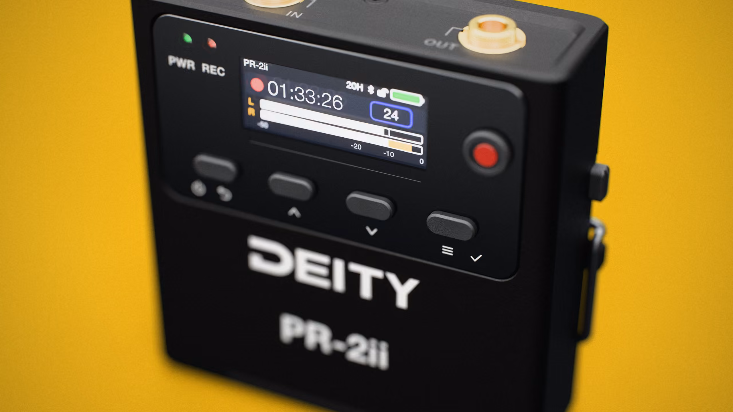 PR-2ii fully assembled, close on the recording screen