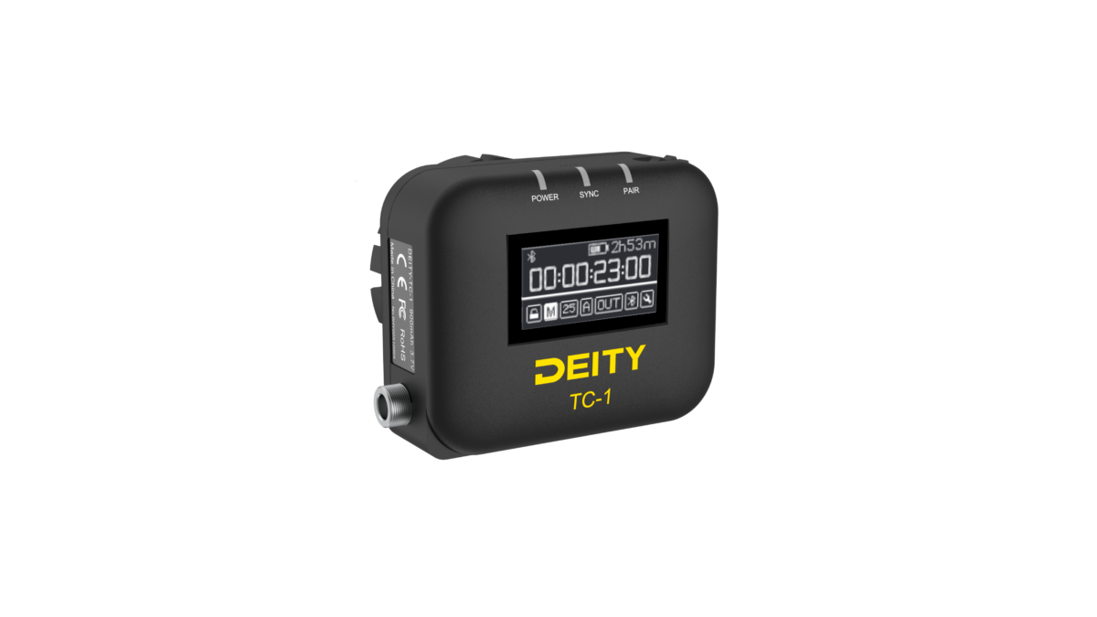 Portable Wireless controlled battery powered SMPTE Timecode generator 3D render with a timecode display