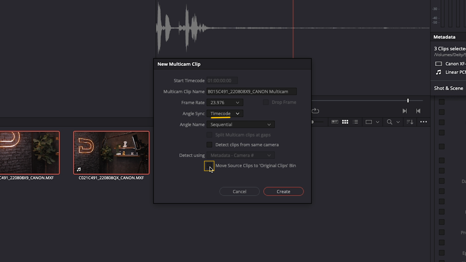 How To Sync With Timecode In DaVinci Resolve Tutorial Guide