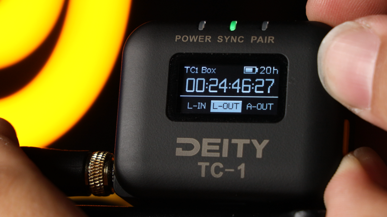 Deity TC-1 time code generator out type setting. L-Out