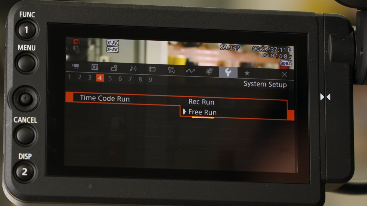 canon c300 timecode