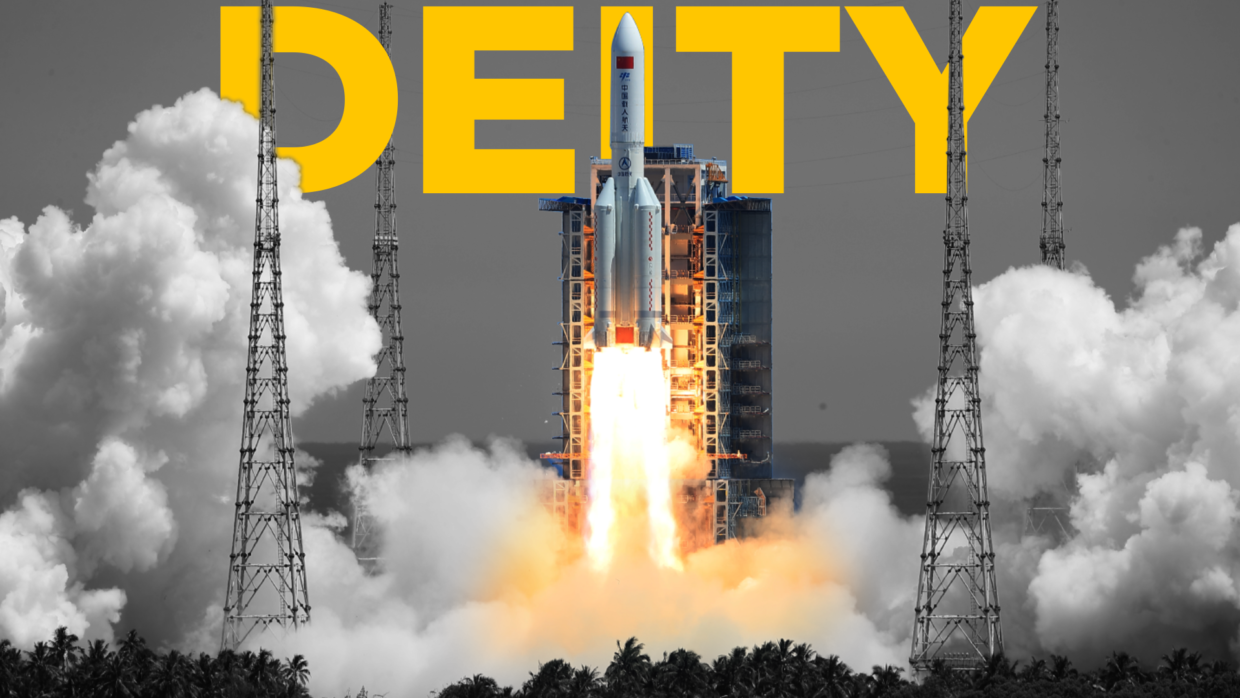 Deity Microphones logo and the Long March-7 Yuan 4 carrier rocket