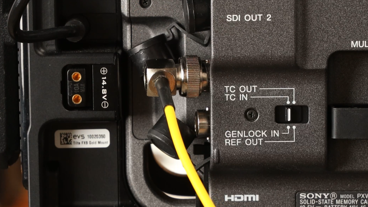 Sony FX9 BNC timecode input. TC in setting