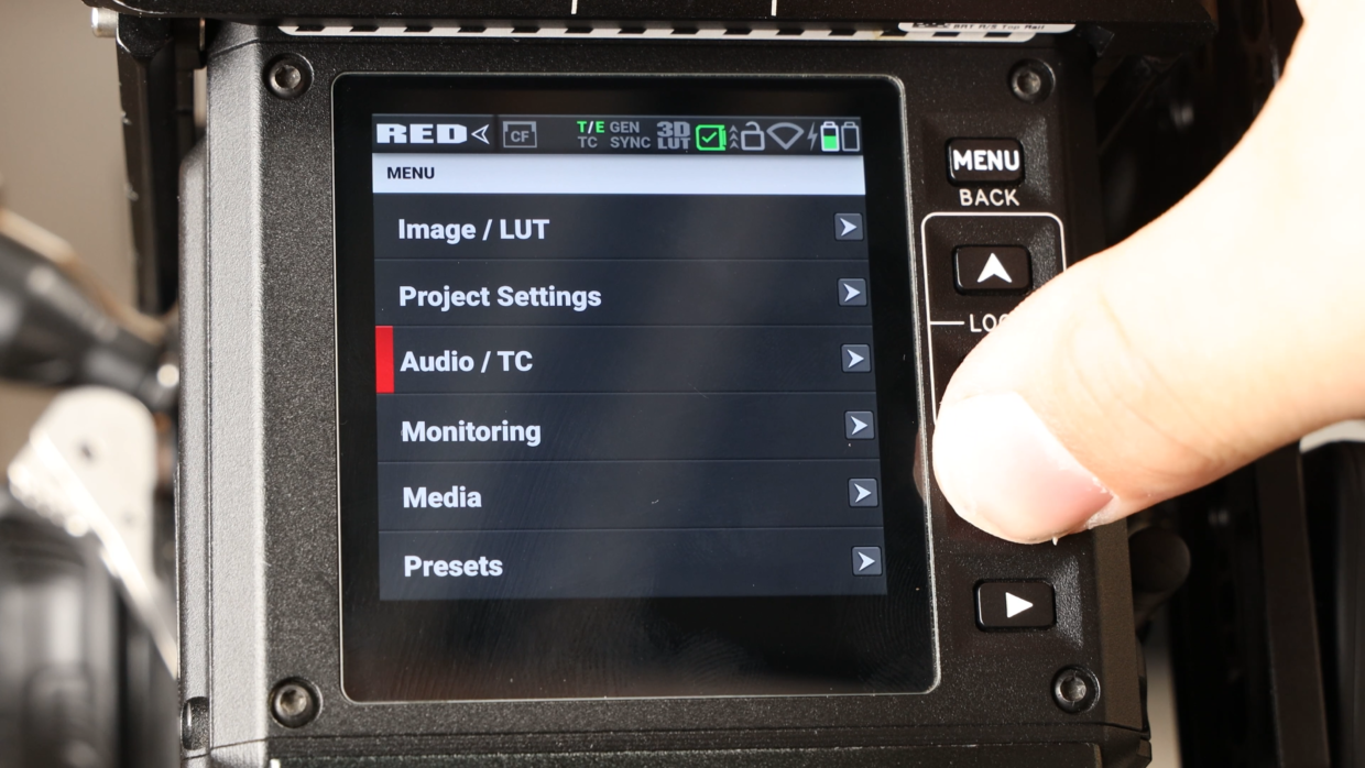 RED KOMODO 6K camera menu