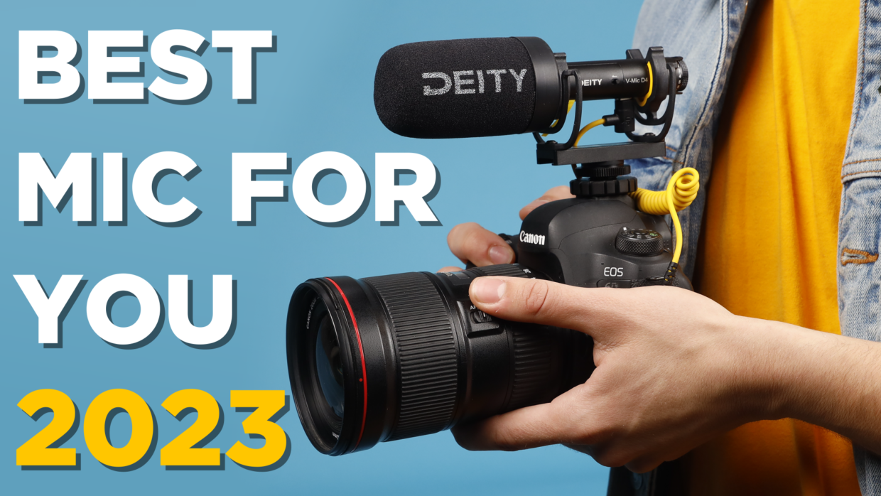 Best microphone for you in 2023. Young man holding Canon EOS 6D and Deity V-Mic D4