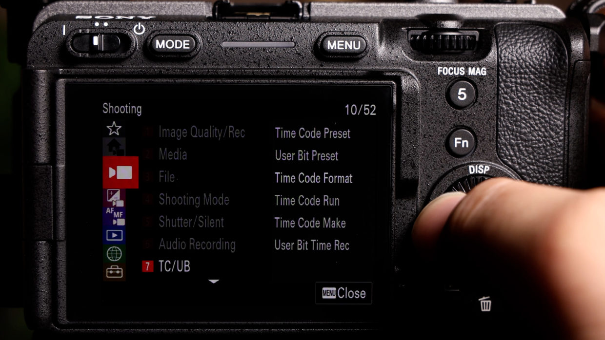 Sony mirrorless menu