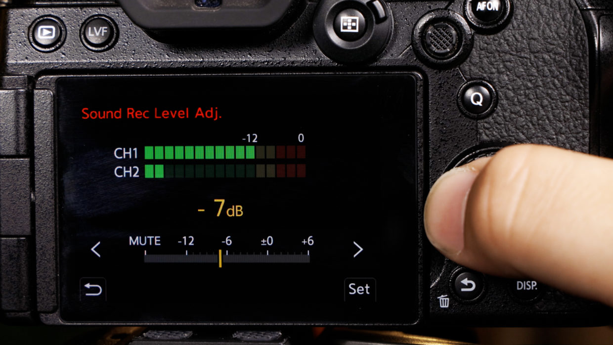 Pansonic S5, S5ii, & S5iix menu. audio levels