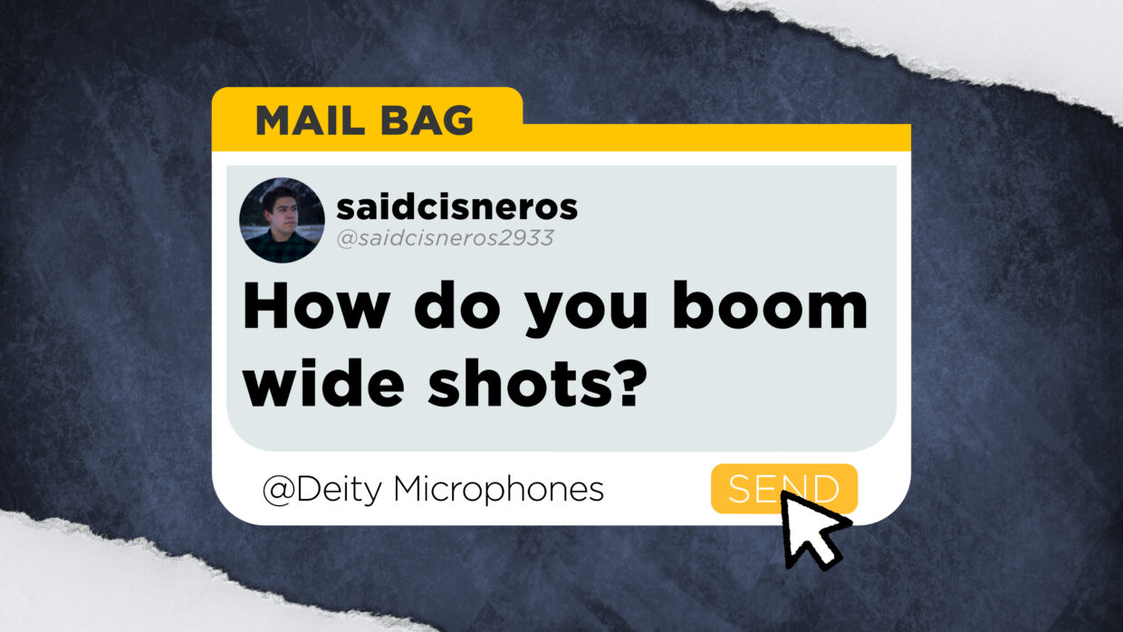 saidcisneros asks,  “How do you deal with booming shots with more than 2 cameras? Especially if one of the cameras is a very wide shot and you can’t get a plant mic in.”