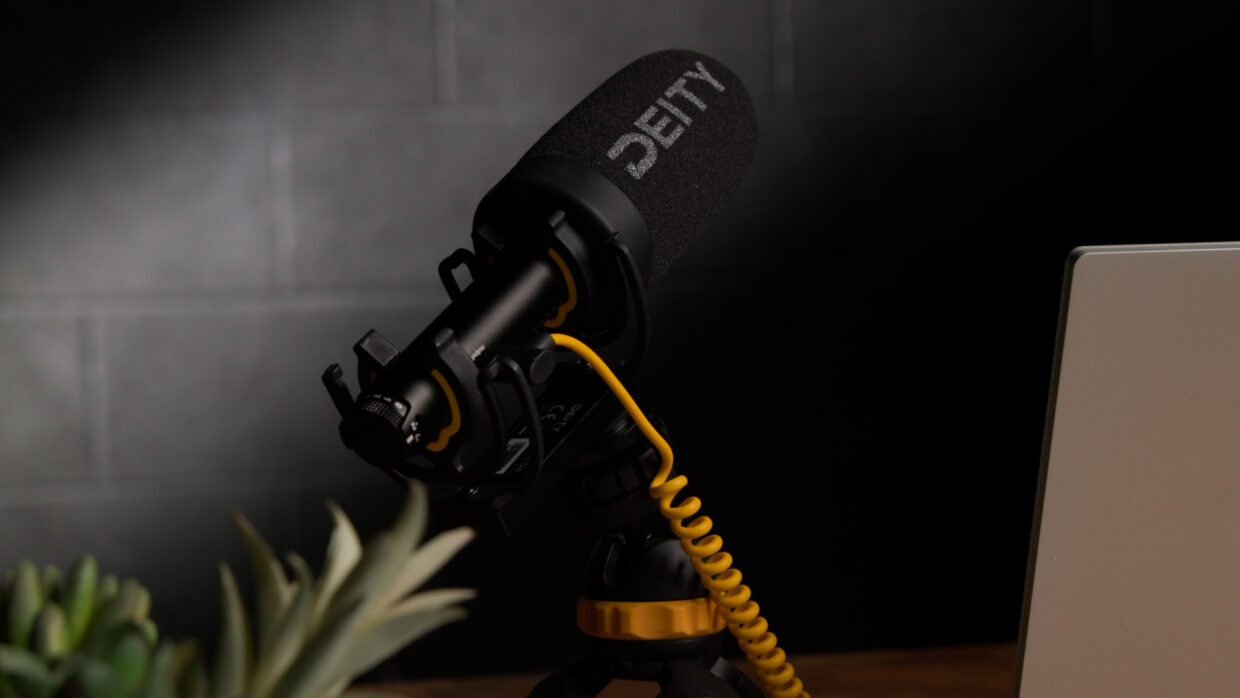 Deity V-mic D4 being used as podcast mic