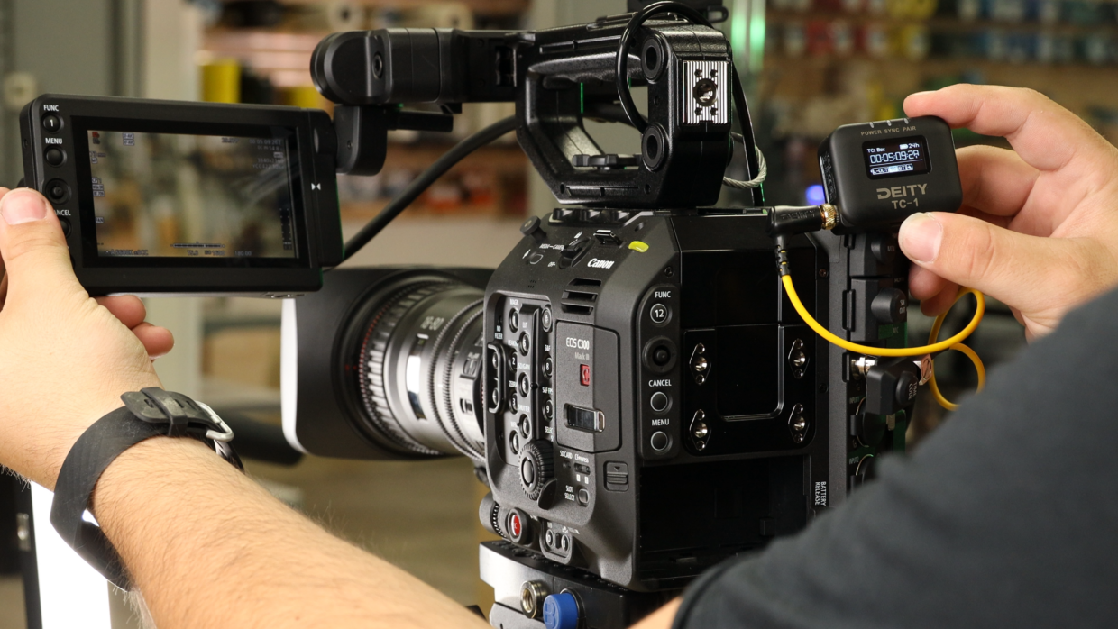 Deity TC-1 giving timecode to Canon C300