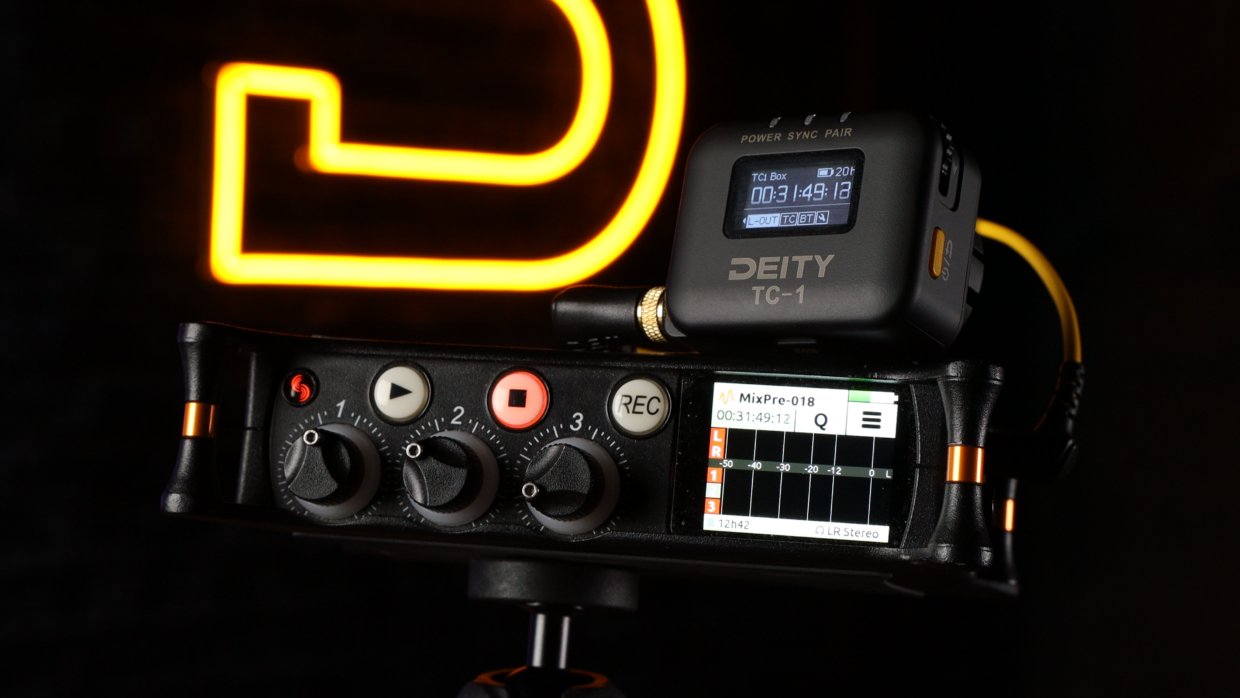 Deity TC-1 giving timecode to Sound Devices MixPre-3