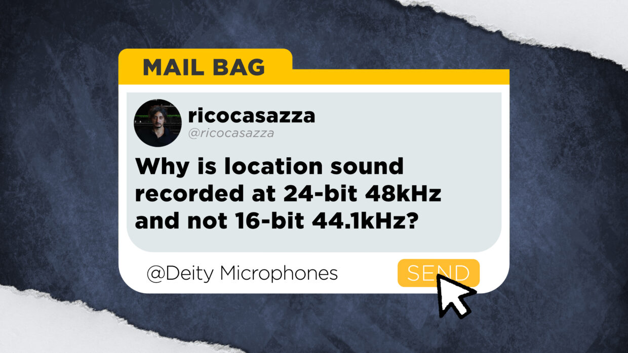 ricoasazza asks,  “Why is location sound recorded at 24-bit 48kHz and not 16-bit 44.1 kHz?"