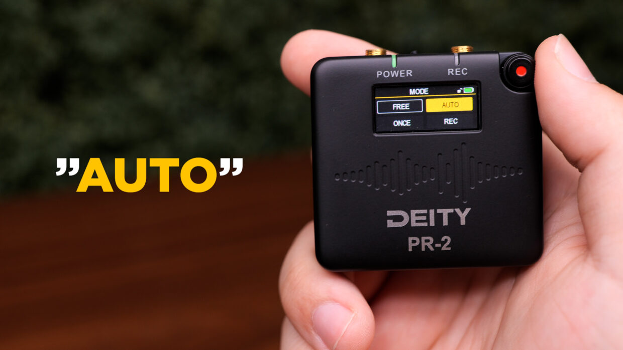 Deity PR-2 timecode mode set to auto mode