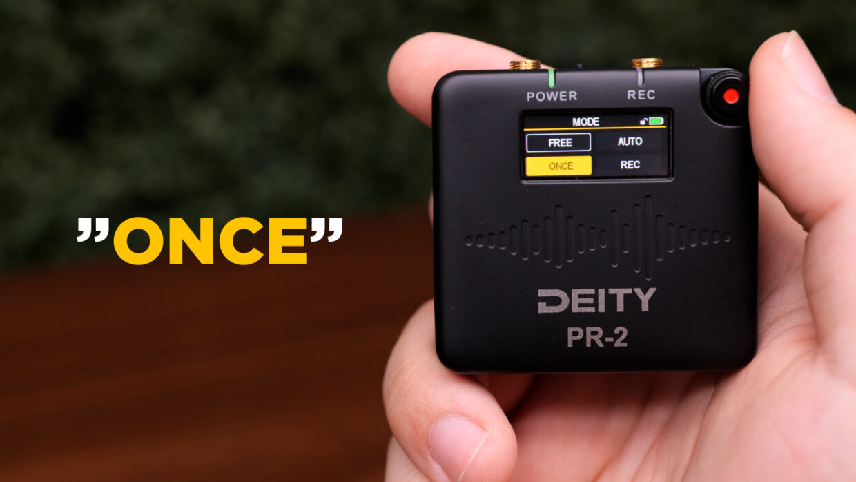 Deity PR-2 timecode mode set to once mode