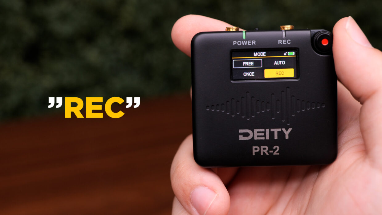 Deity PR-2 timecode mode set to rec mode