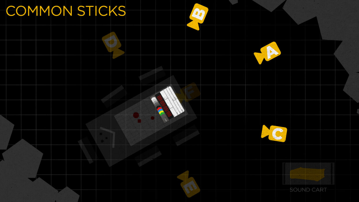 Top down of the Dice Decide set showcasing common sticks