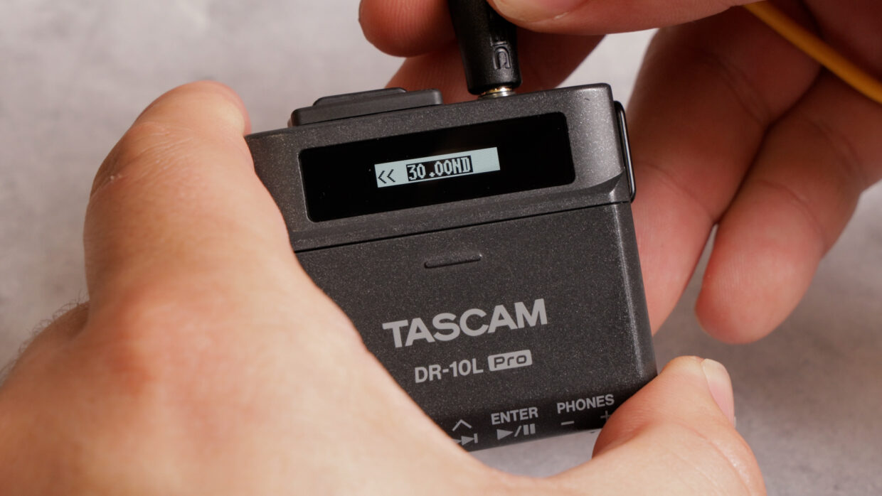 Tascam DR-10L using LTX timecode at 30fps