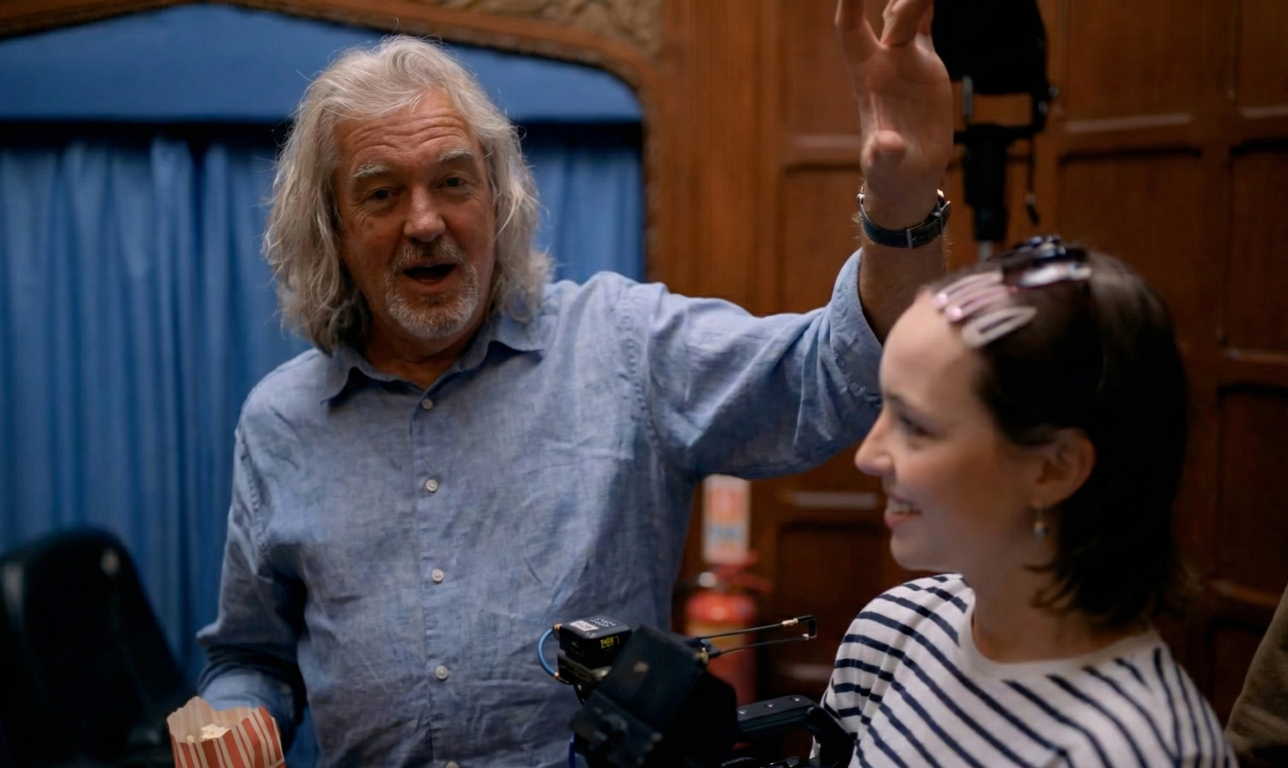 James May standing next a camera operator using a TC-1