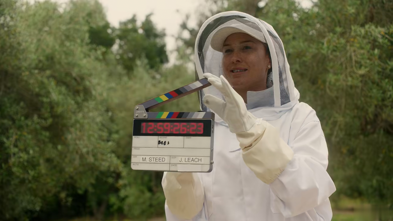 Girl in a bee jacket